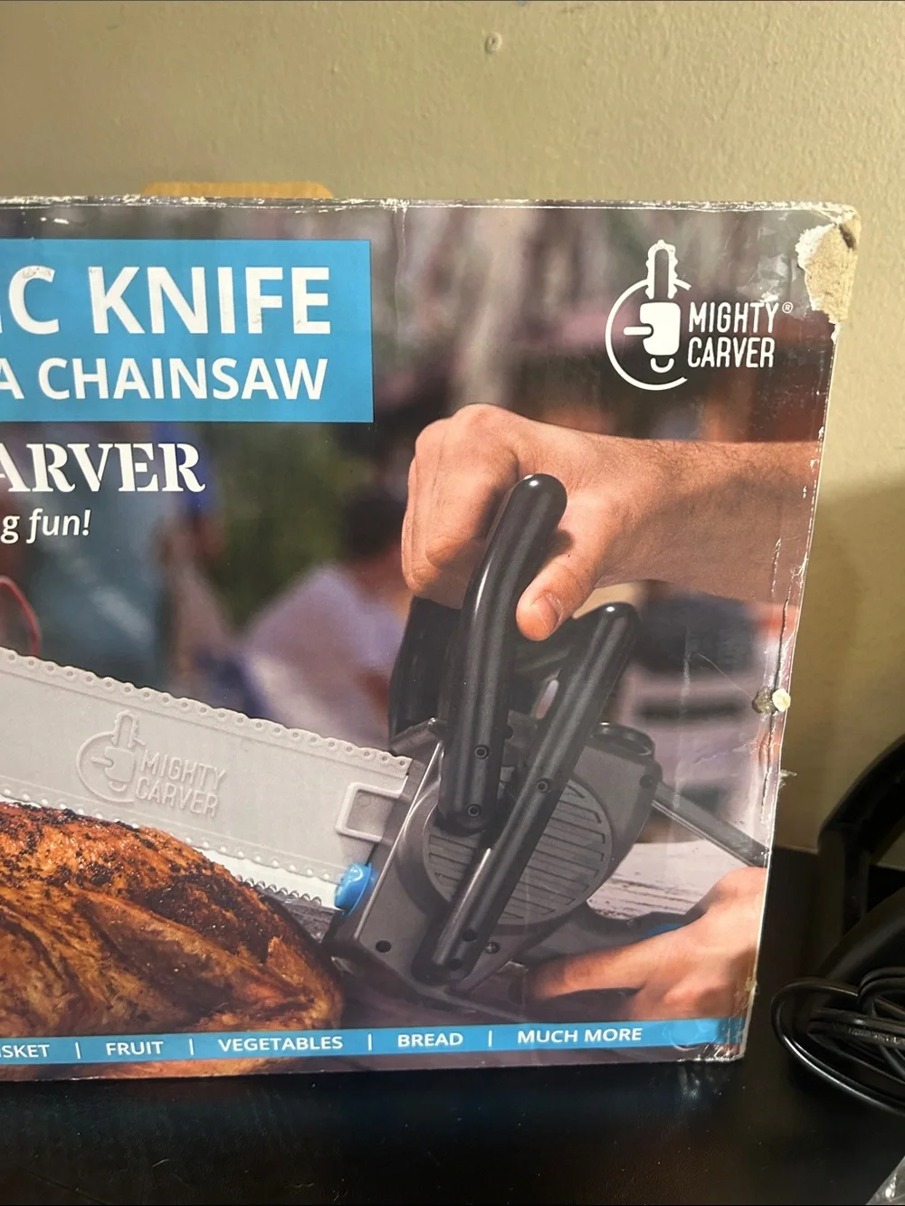 Mighty Carver Electric Knife Chainsaw Stainless Blade Meat Slicer Carver New